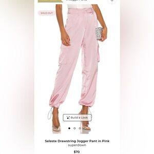 Seleste Drawstring Jogger Pant in Pink - Superdown